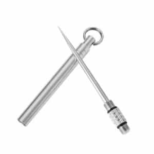 Cure-dents multifonctionnel en métal de voyage avec support et fourchette à fruits – Offre spéciale!
