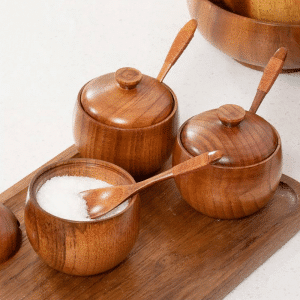 Salière et Poivrière en Bois 8,8 cm x 8 cm – Accessoires Cuisines