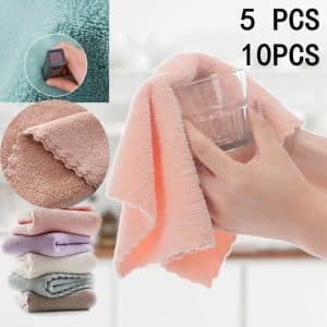 5 ou 10 Torchons Microfibres 25x25cm – Essuyez Vos Verres en Un Clin d’œil ! 🤩