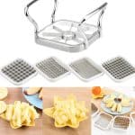 Coupe-Frite en Acier Inoxydable – 10 cm x 6,5 cm – Accessoire de Cuisine Argenté