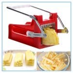 Coupe-Frite Manuel en Acier Inoxydable et Plastique Rouge – 18 cm x 10 cm x 8 cm