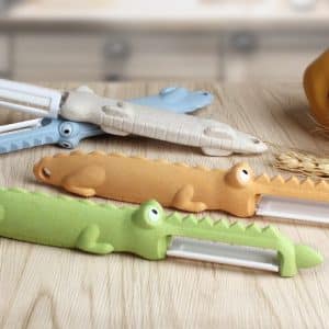 Éplucheur en Céramique Vert, Beige, Orange & Bleu – 19,5 cm x 2,7 cm 🔪