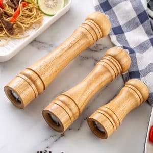 Moulin à sel et poivre en bois Premium – Finition luxueuse pour accessoires de cuisine