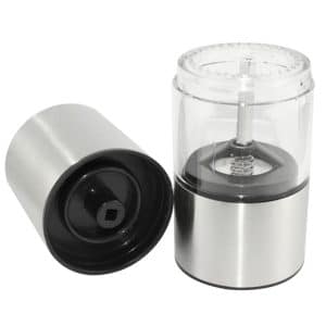 Moulin à Poivre Manuel en Verre & Acier Inoxydable – 5,59 cm x 3 cm
