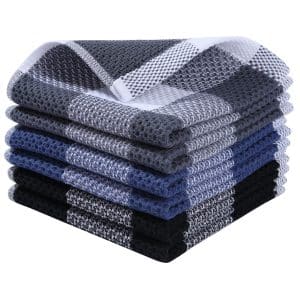 6 Torchons de Vaisselle en Coton, 31 cm x 31 cm – Couleurs Variées
