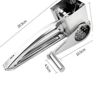 Râpe à Fromage Rotative en Acier Inoxydable – Taille 20,5 cm x 8,3 cm 🔪
