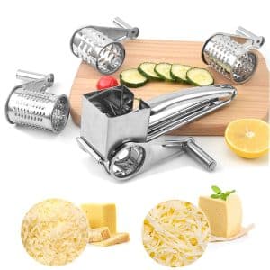 Râpe à Fromage Rotative en Acier Inoxydable – Taille 20,5 cm x 8,3 cm 🔪