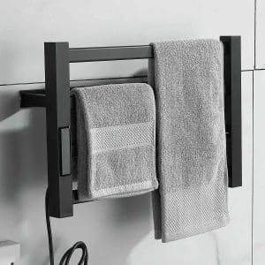 Sèche-serviette de Cuisine Noir en Acier Inoxydable – 47 cm x 30 cm – 48 W – 45-70°C