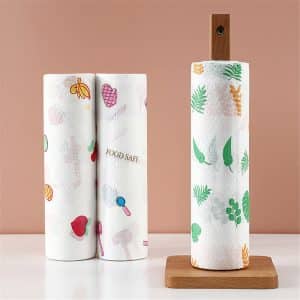 Essuie-Main Jetable aux Fruits, Légumes, Feuilles et Vaisselles – 8×25 cm – Papier