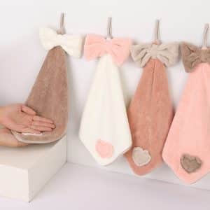 Essuie-Main Lavable en Ouatine de Corail – 30cm x 30cm – Beige, Marron, Rose, Rose Poudré