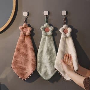 Essuie-Main Éponge Microfibre pour Cuisine – 42 cm x 32 cm x 29,5 cm – Beige, Marron, Rose, Rose Poudré, Vert 🧼