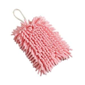 Essuie-Main Cuisine Éponge Chenille – 19cm x 13cm – Gris, Jaune, Rose, Bleu 🧺