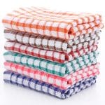 6 Torchons Professionnels en Coton | Taille 28 cm x 40 cm | Orange, Marron, Rouge, Rose, Bleu, Vert