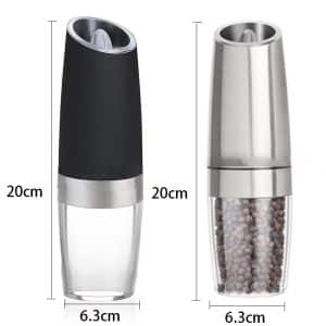 Salière et Poivrière Électrique – 20 cm x 6,3 cm – En Plastique ABS – 6 Piles AAA 🔋