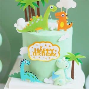 Créez le Gâteau d’Anniversaire Dinosaure Parfait avec la Déco Gâteau en Plastique de Haute Qualité!