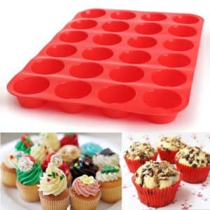 Moule à Muffin en Acier Inoxydable 🍰 34cm x 22.8cm x 2cm – Rouge/Bleu -30°C à 230°C