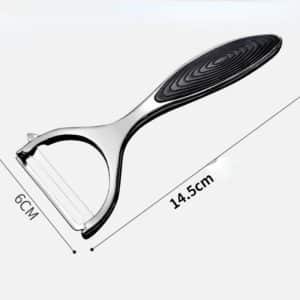 Éplucheur de Légumes en Acier Inoxydable et PP – 15 cm x 6 cm – Noir & Vert