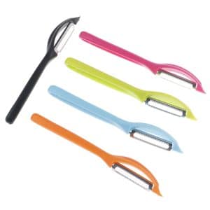Éplucheur à Tomate en Plastique et Acier Inoxydable – 17,5 x 2 cm – Noir, Rose, Bleu, Vert, Orange