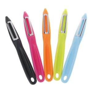 Éplucheur à Tomate en Plastique et Acier Inoxydable – 17,5 x 2 cm – Noir, Rose, Bleu, Vert, Orange