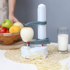 Éplucheur Pomme Électrique en Plastique ABS & Acier Inoxydable – 28,5 x 14,5 cm 🍎