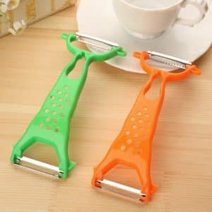 Éplucheur Légumes Multifonction 🍅 – 18x6cm, PP, Vert & Orange
