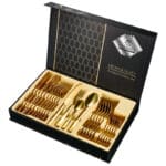 Lot de couverts 24 pièces : couteaux, fourchettes et cuillères inox