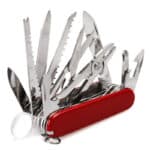 Couteau suisse multifonction : 30 fonctions – Inox, couleur rouge