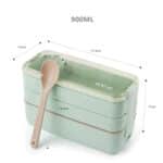 Lunch Box 900ml avec couverts (fabriquée en paille de blé)