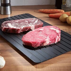 Plaque de décongélation – Décongèle rapidement vos aliments sans micro-ondes, électricité ou produit chimiques