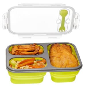 Lunch Box étanche avec couvercle et couvert 2 en 1 – Adapté four micro-ondes et lave-vaisselle