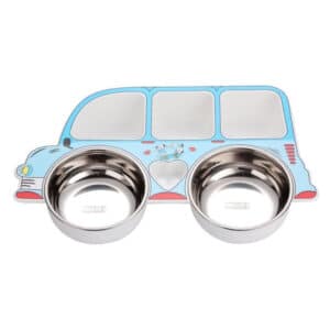Vaisselle enfant inox forme de Voiture – Assiette et Couverts