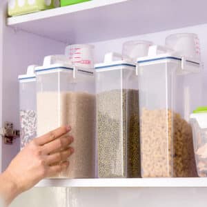 Boîte stockage aliments (riz, lentilles, pâtes, pois chiches)