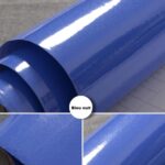 Papier vinyle adhésif bleu nuit (indigo) brillant – Rénovation cuisine