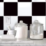 Stickers damier noir et blanc 20x20cm – Crédence et meubles cuisine
