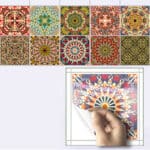 Lot 10 Stickers crédence imitation carreaux de ciment, style arabe / méditerranéen