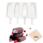 Lot moule silicone glaces avec 40 bâtonnets neufs