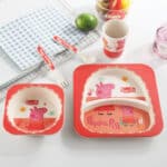 Kit vaisselle Peppa Pig 100% fibre de bambou – Kit repas enfant