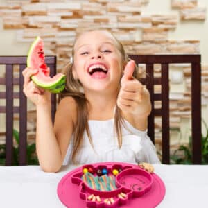Superbe plateau repas bébé en silicone – Thème dinosaure