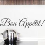 Autocollant Mural “Bon Appétit” Noir, 14cmx60cm – Déco Cuisine