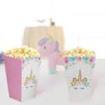 Lots de boîtes à bonbons / pop corn Licorne (pour fêtes entre filles)