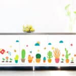 Lot de Stickers Déco Cuisine “Cactus et Fleurs du Jardin”